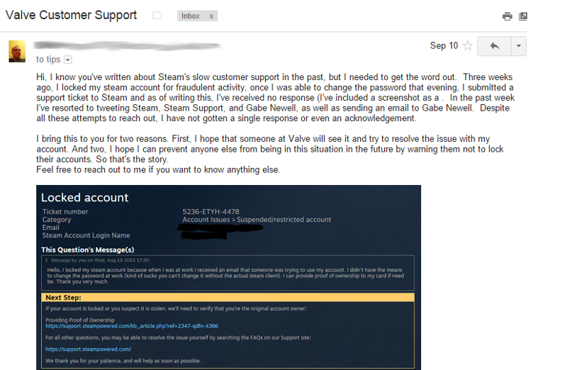 Illustration for article titled Steam Customer Service Is Still Terrible